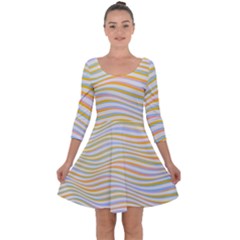 Art Abstract Colorful Colors Quarter Sleeve Skater Dress by Celenk