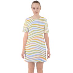 Art Abstract Colorful Colors Sixties Short Sleeve Mini Dress