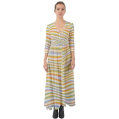 Art Abstract Colorful Colors Button Up Boho Maxi Dress