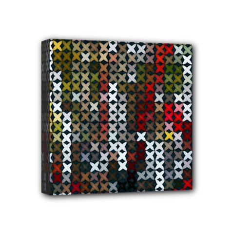 Christmas Cross Stitch Background Mini Canvas 4  X 4  by Celenk