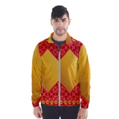 Christmas Card Pattern Background Wind Breaker (men) by Celenk