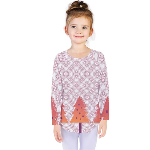 Christmas Card Elegant Kids  Long Sleeve Tee by Celenk