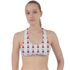 At On Christmas Present Background Criss Cross Racerback Sports Bra by Celenk