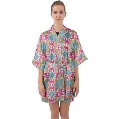 Christmas Wallpaper Quarter Sleeve Kimono Robe by Celenk