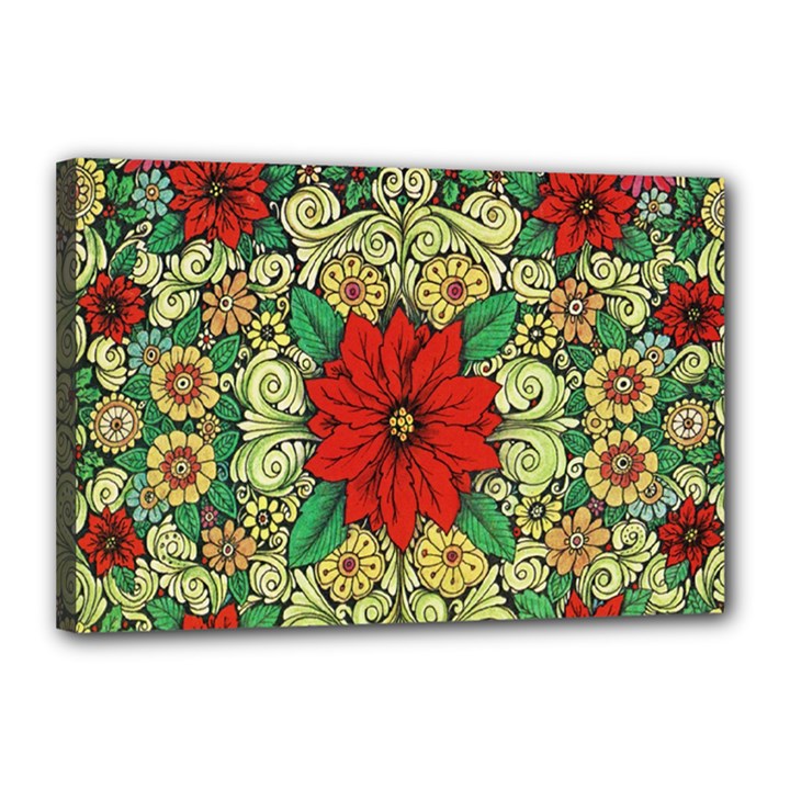 Calsidyrose Groovy Christmas Canvas 18  x 12 