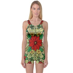 Calsidyrose Groovy Christmas One Piece Boyleg Swimsuit by Celenk