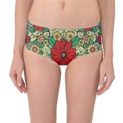 Calsidyrose Groovy Christmas Mid-waist Bikini Bottoms by Celenk