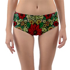 Calsidyrose Groovy Christmas Reversible Mid-waist Bikini Bottoms by Celenk