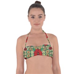 Calsidyrose Groovy Christmas Halter Bandeau Bikini Top by Celenk