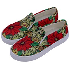 Calsidyrose Groovy Christmas Kids  Canvas Slip Ons by Celenk