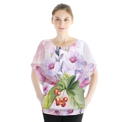 Wonderful Flowers, Soft Colors, Watercolor Blouse by FantasyWorld7