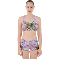 Wonderful Flowers, Soft Colors, Watercolor Work It Out Sports Bra Set