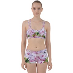 Wonderful Flowers, Soft Colors, Watercolor Women s Sports Set