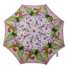 Wonderful Flowers, Soft Colors, Watercolor Hook Handle Umbrellas (small) by FantasyWorld7