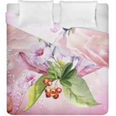 Wonderful Flowers, Soft Colors, Watercolor Duvet Cover Double Side (king Size) by FantasyWorld7