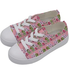 Floral Pattern Kids  Low Top Canvas Sneakers