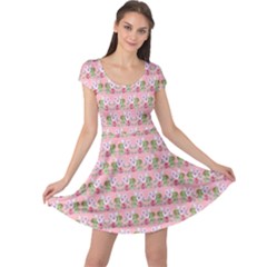 Floral Pattern Cap Sleeve Dress by SuperPatterns