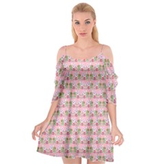 Floral Pattern Cutout Spaghetti Strap Chiffon Dress by SuperPatterns