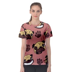 Happy Pugs Women s Sport Mesh Tee