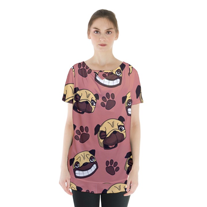 Happy Pugs Skirt Hem Sports Top