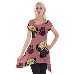 Happy Pugs Short Sleeve Side Drop Tunic