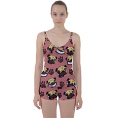 Happy Pugs Tie Front Two Piece Tankini