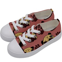 Happy Pugs Kids  Low Top Canvas Sneakers by Bigfootshirtshop