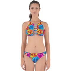 Neon Colored Floral Pattern Perfectly Cut Out Bikini Set by Bigfootshirtshop