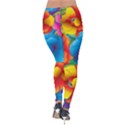 Neon Colored Floral Pattern Velvet Leggings View2