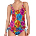 Neon Colored Floral Pattern Tankini Set View1