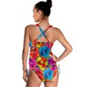 Neon Colored Floral Pattern Tankini Set View2