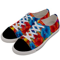 Neon Colored Floral Pattern Women s Low Top Canvas Sneakers