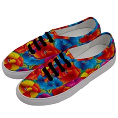 Neon Colored Floral Pattern Men s Classic Low Top Sneakers