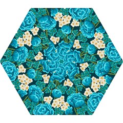 Light Blue Roses And Daisys Mini Folding Umbrellas by Bigfootshirtshop