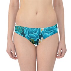 Light Blue Roses And Daisys Hipster Bikini Bottoms by Bigfootshirtshop