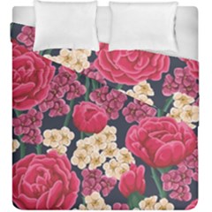 Pink Roses And Daisies Duvet Cover Double Side (king Size) by Bigfootshirtshop