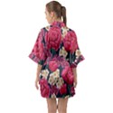 Pink Roses And Daisies Quarter Sleeve Kimono Robe View2