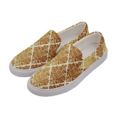 Vintage,gold,damask,floral,pattern,elegant,chic,beautiful,victorian,modern,trendy Women s Canvas Slip Ons