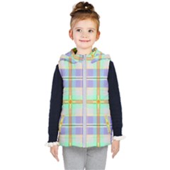 Blue And Yellow Plaid Kid s Puffer Vest