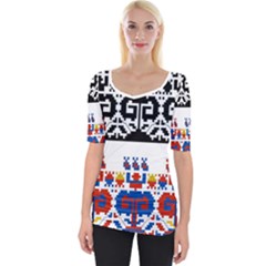 Bulgarian Folk Art Folk Art Wide Neckline Tee