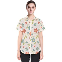 Abstract Art Background Colorful Women s Short Sleeve Shirt