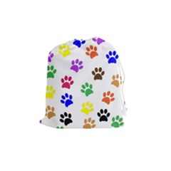 Pawprints Paw Prints Paw Animal Drawstring Pouches (medium)  by Celenk