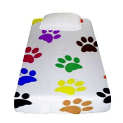 Pawprints Paw Prints Paw Animal Fitted Sheet (single Size) by Celenk