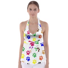 Pawprints Paw Prints Paw Animal Babydoll Tankini Top by Celenk