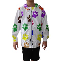 Pawprints Paw Prints Paw Animal Hooded Wind Breaker (kids) by Celenk