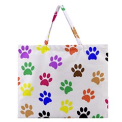 Pawprints Paw Prints Paw Animal Zipper Large Tote Bag by Celenk