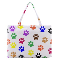 Pawprints Paw Prints Paw Animal Zipper Medium Tote Bag by Celenk