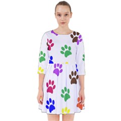 Pawprints Paw Prints Paw Animal Smock Dress by Celenk