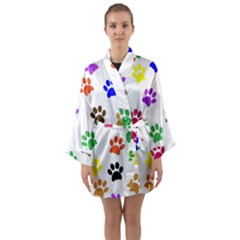 Pawprints Paw Prints Paw Animal Long Sleeve Kimono Robe by Celenk