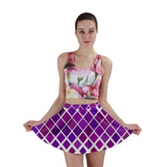 Pattern Square Purple Horizontal Mini Skirt by Celenk